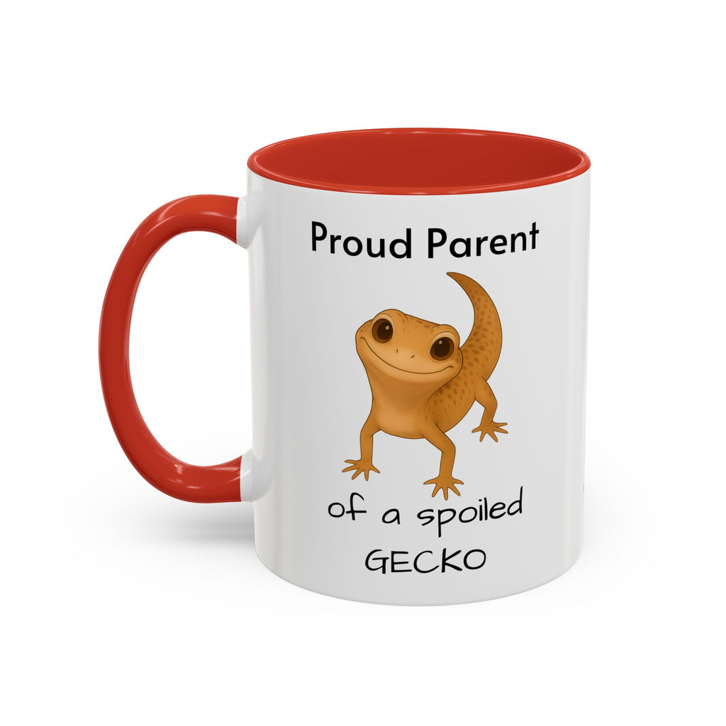 Leopard Gecko Coffee Mug – "Proud Parent of a Spoiled Gecko" – Cute Accent Mug, 11oz & 15oz – Reptile Owner Gift