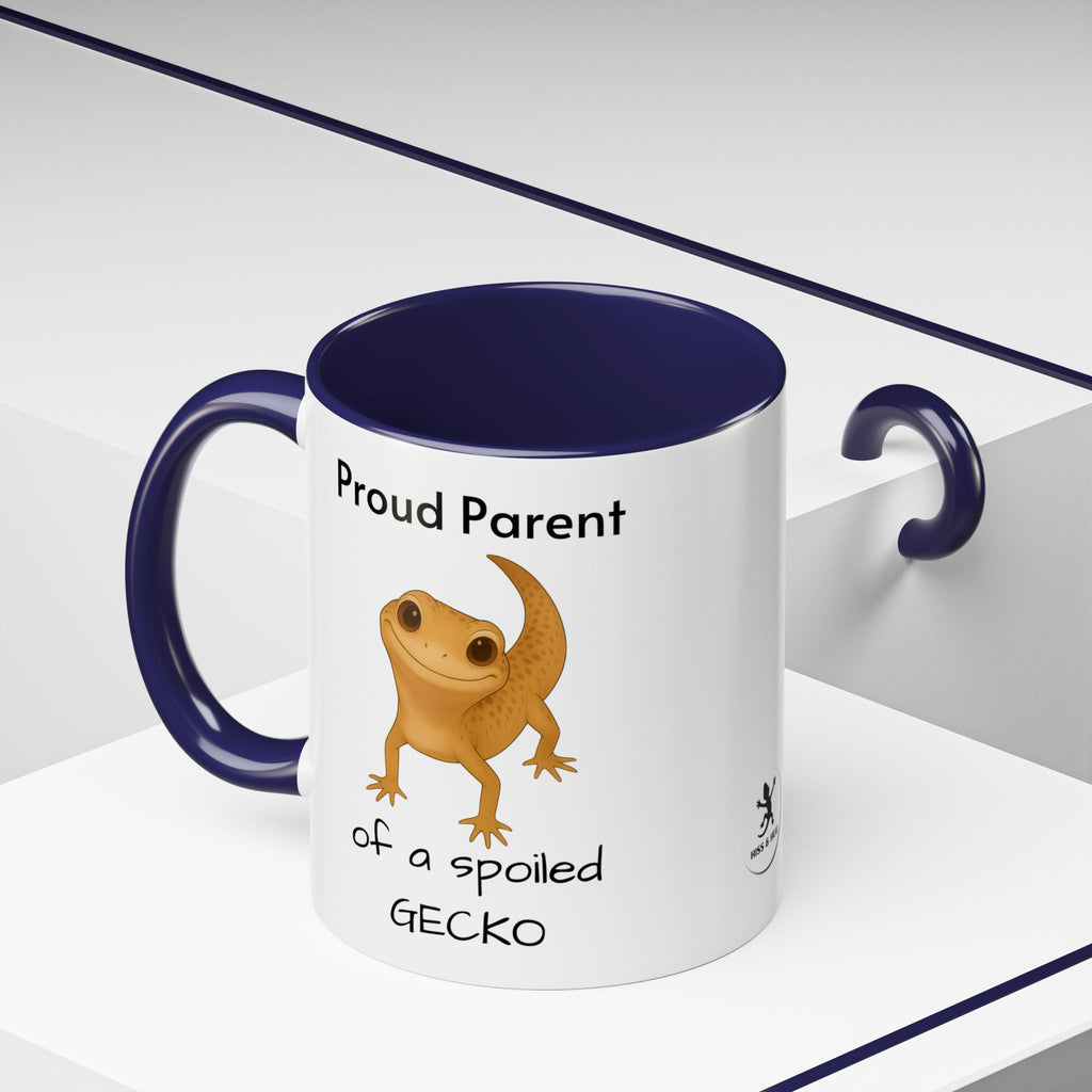 Leopard Gecko Coffee Mug – "Proud Parent of a Spoiled Gecko" – Cute Accent Mug, 11oz & 15oz – Reptile Owner Gift