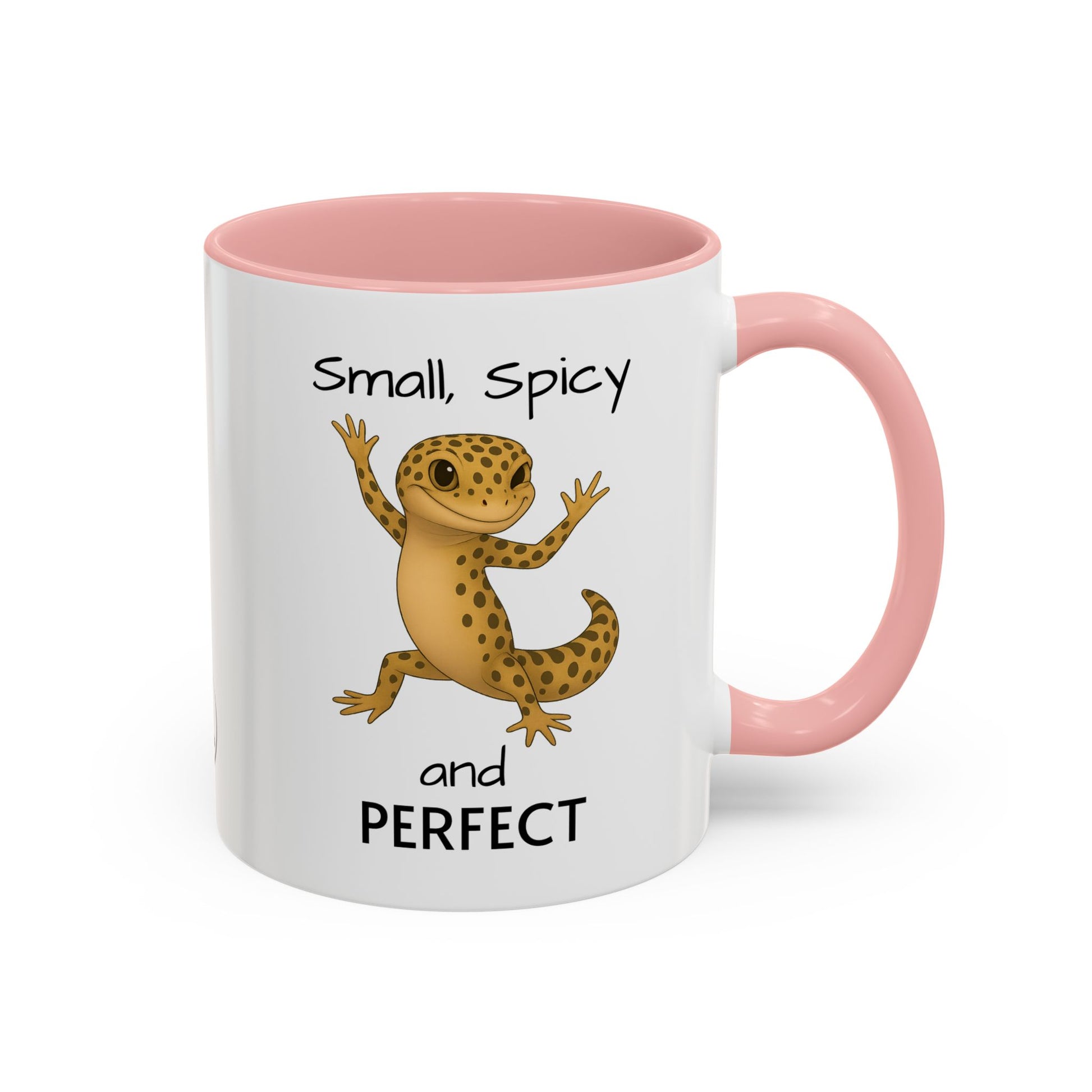 Leopard Gecko Coffee Mug – "Smol, Spicy and Perfect" – Funny Accent Mug, 11oz & 15oz – Cute Reptile Lover Gift