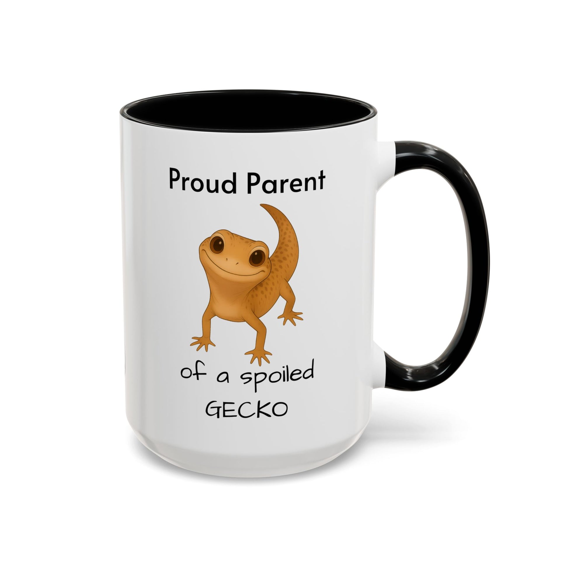 Leopard Gecko Coffee Mug – "Proud Parent of a Spoiled Gecko" – Cute Accent Mug, 11oz & 15oz – Reptile Owner Gift