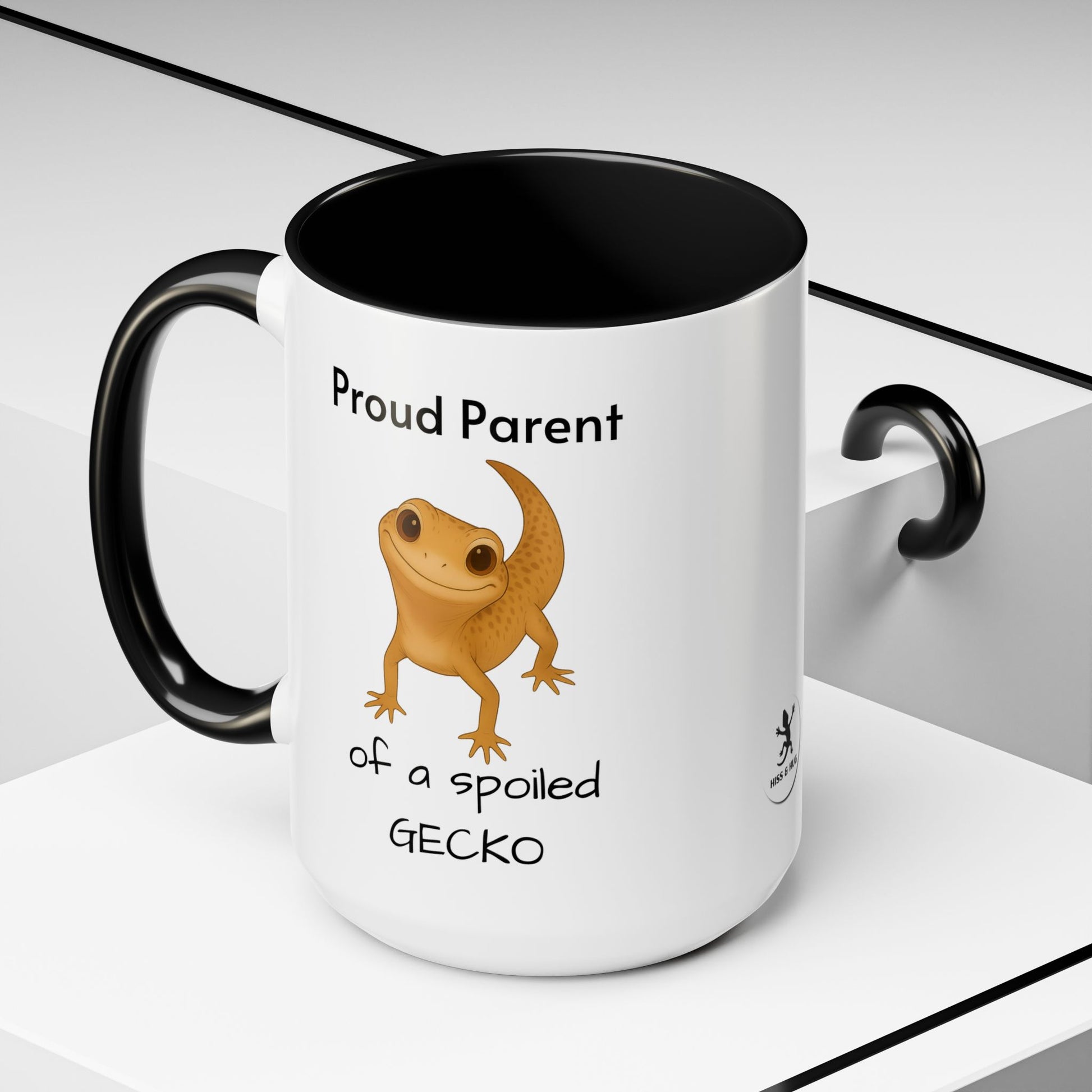Leopard Gecko Coffee Mug – "Proud Parent of a Spoiled Gecko" – Cute Accent Mug, 11oz & 15oz – Reptile Owner Gift