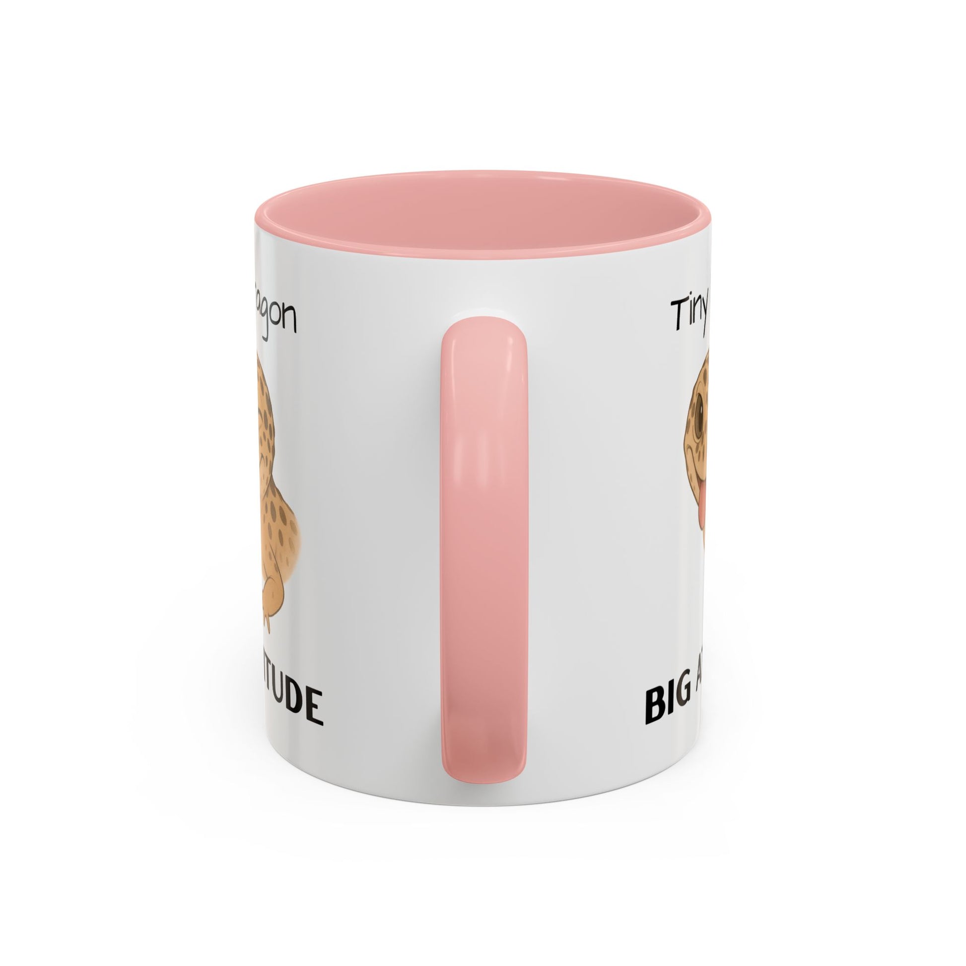 Leopard Gecko Accent Coffee Mug – "Tiny Dragon. Big Attitude" – Colorful Handle, Ceramic, 11oz & 15oz – Reptile Lover & Gecko Owner Gift