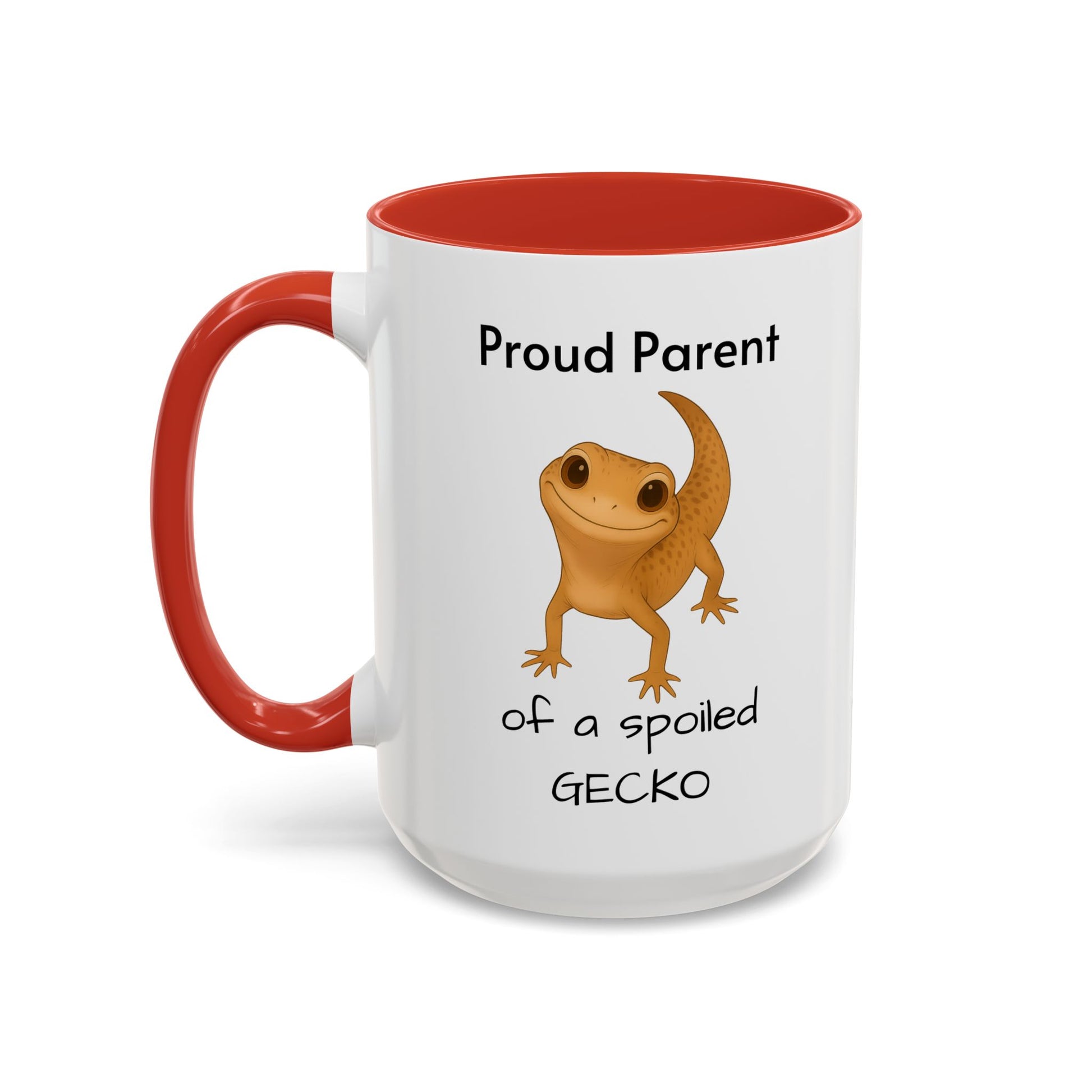 Leopard Gecko Coffee Mug – "Proud Parent of a Spoiled Gecko" – Cute Accent Mug, 11oz & 15oz – Reptile Owner Gift