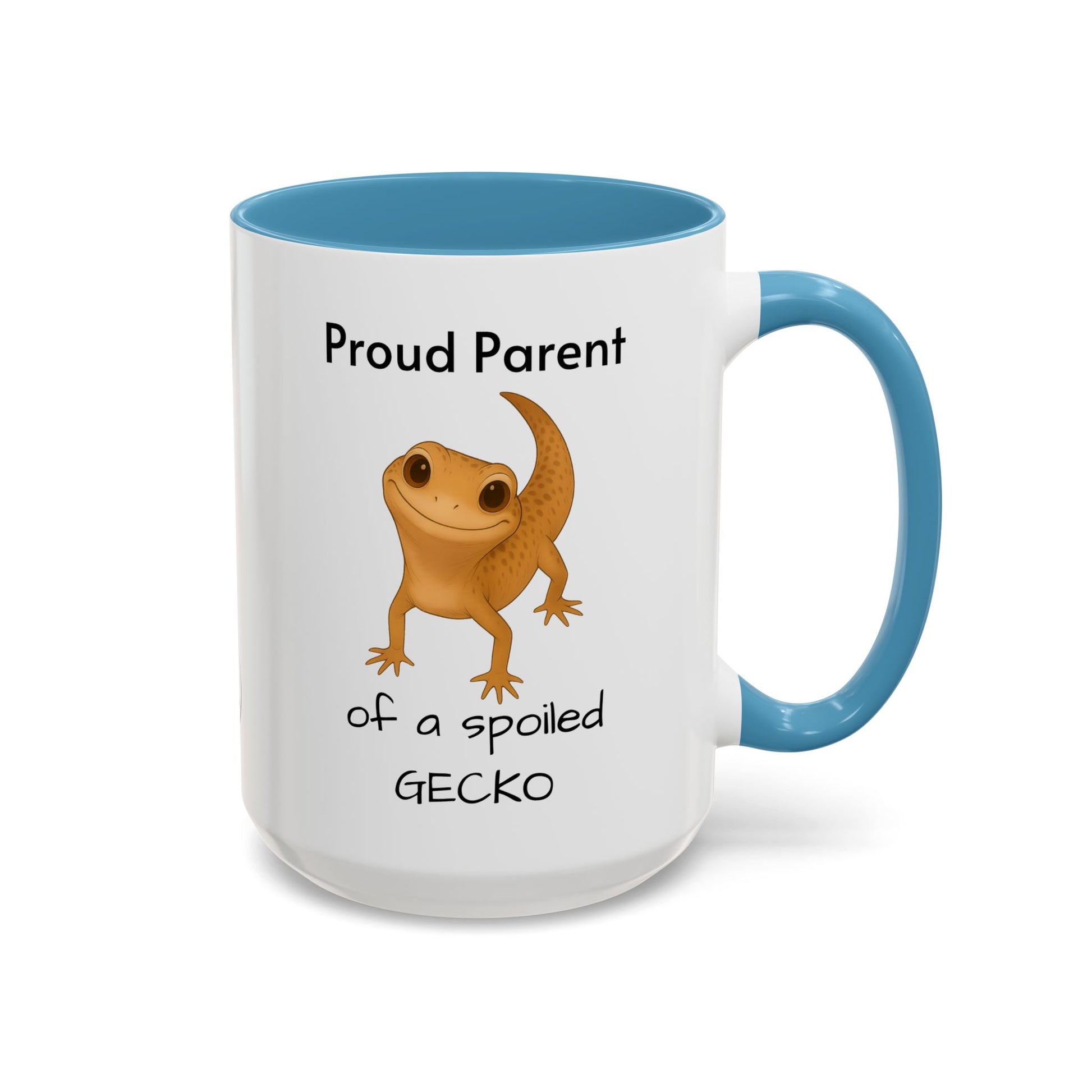 Leopard Gecko Coffee Mug – "Proud Parent of a Spoiled Gecko" – Cute Accent Mug, 11oz & 15oz – Reptile Owner Gift