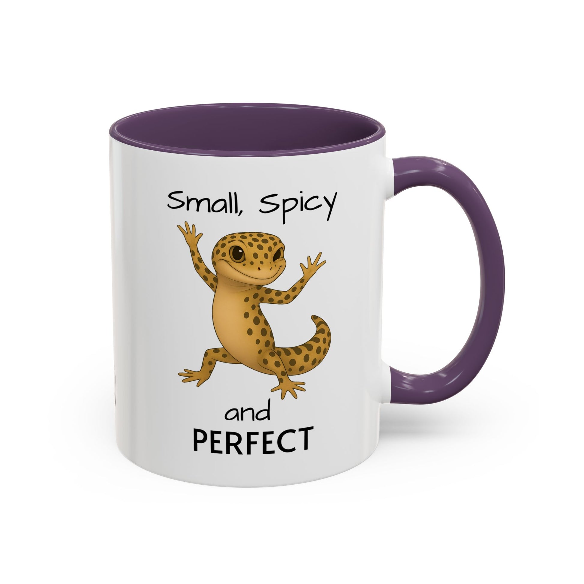 Leopard Gecko Coffee Mug – "Smol, Spicy and Perfect" – Funny Accent Mug, 11oz & 15oz – Cute Reptile Lover Gift