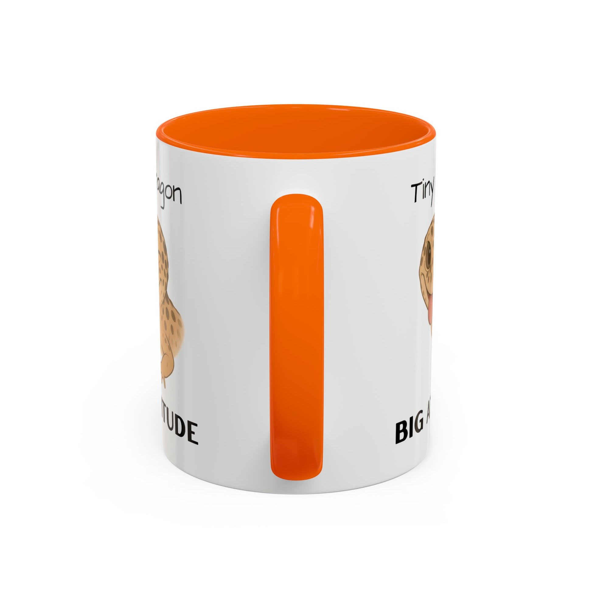 Leopard Gecko Accent Coffee Mug – "Tiny Dragon. Big Attitude" – Colorful Handle, Ceramic, 11oz & 15oz – Reptile Lover & Gecko Owner Gift